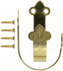 Gun hook, brass, unlined single